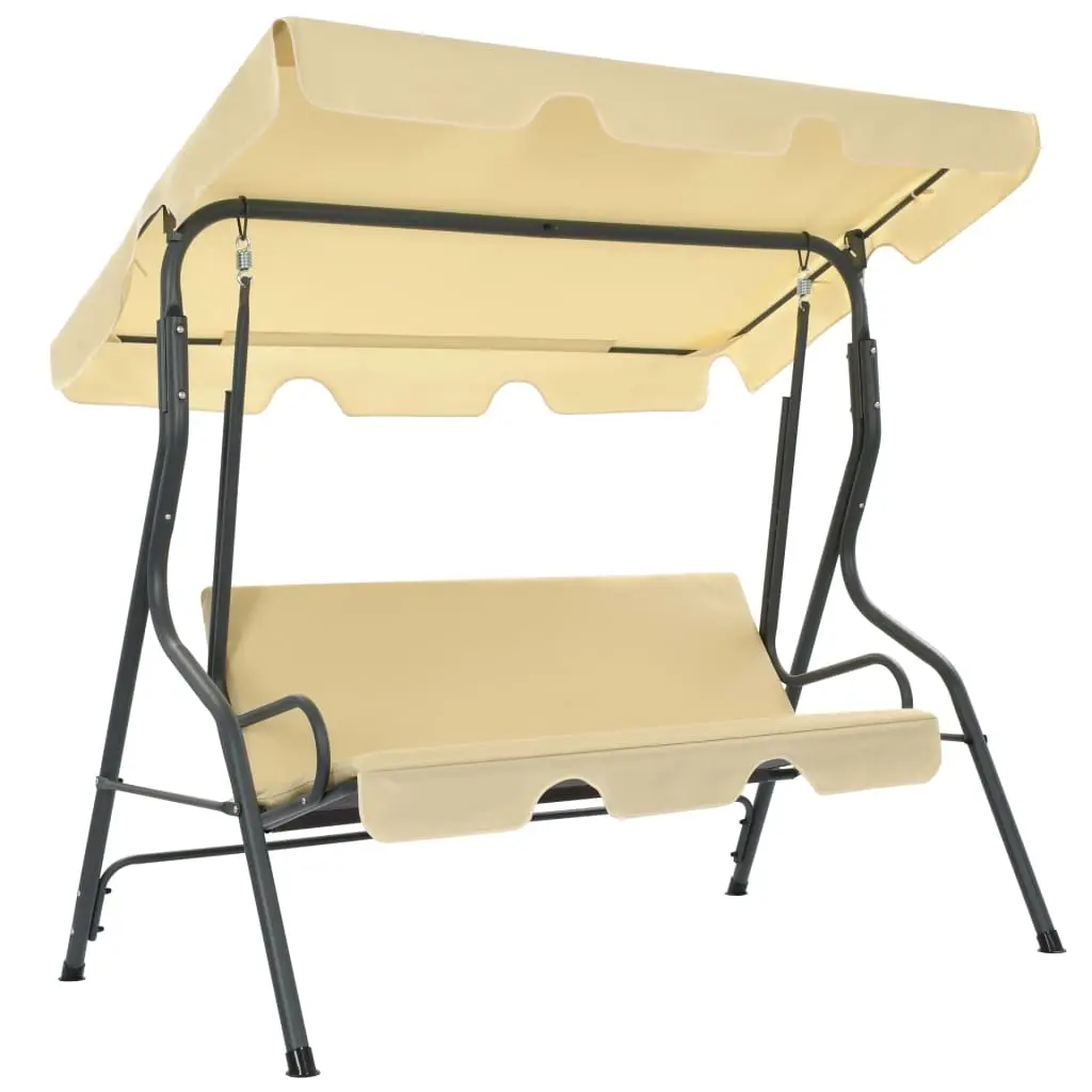 Garden Swing Bench Cream White 170x110x153 cm 45350 - Home & Garden