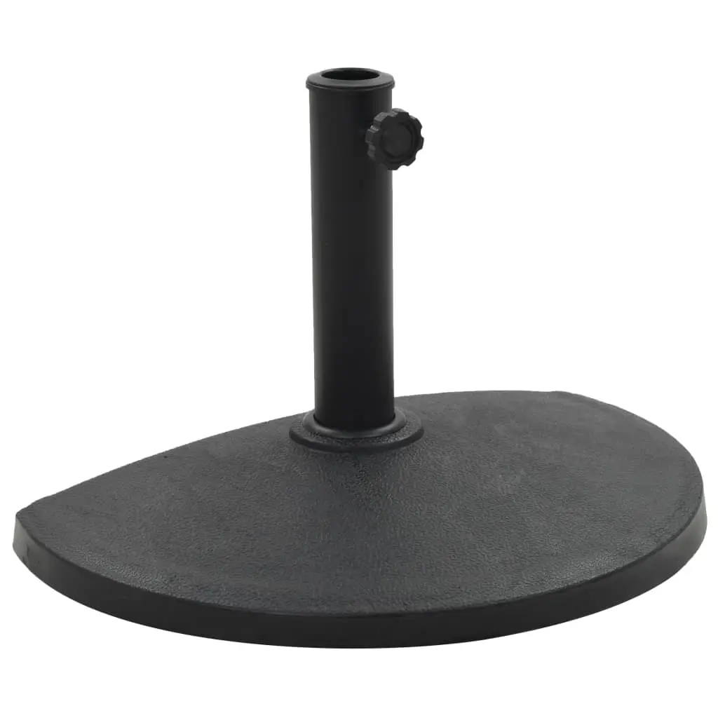 Parasol Base Half Round Polyresin 9 kg Black 45198 - Home & Garden