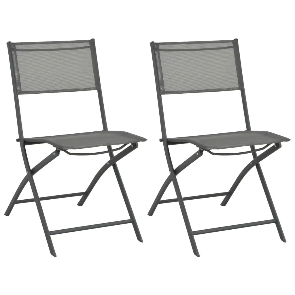 Folding Outdoor Chairs 2 pcs Steel and Textilene 44710 - Furniture
