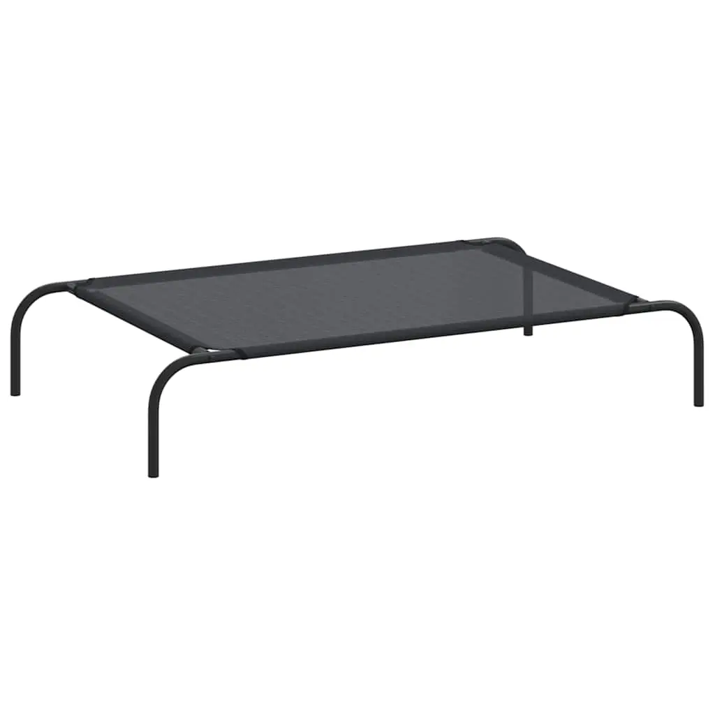 Elevated Dog Bed Black L Textilene 170662 - Pets