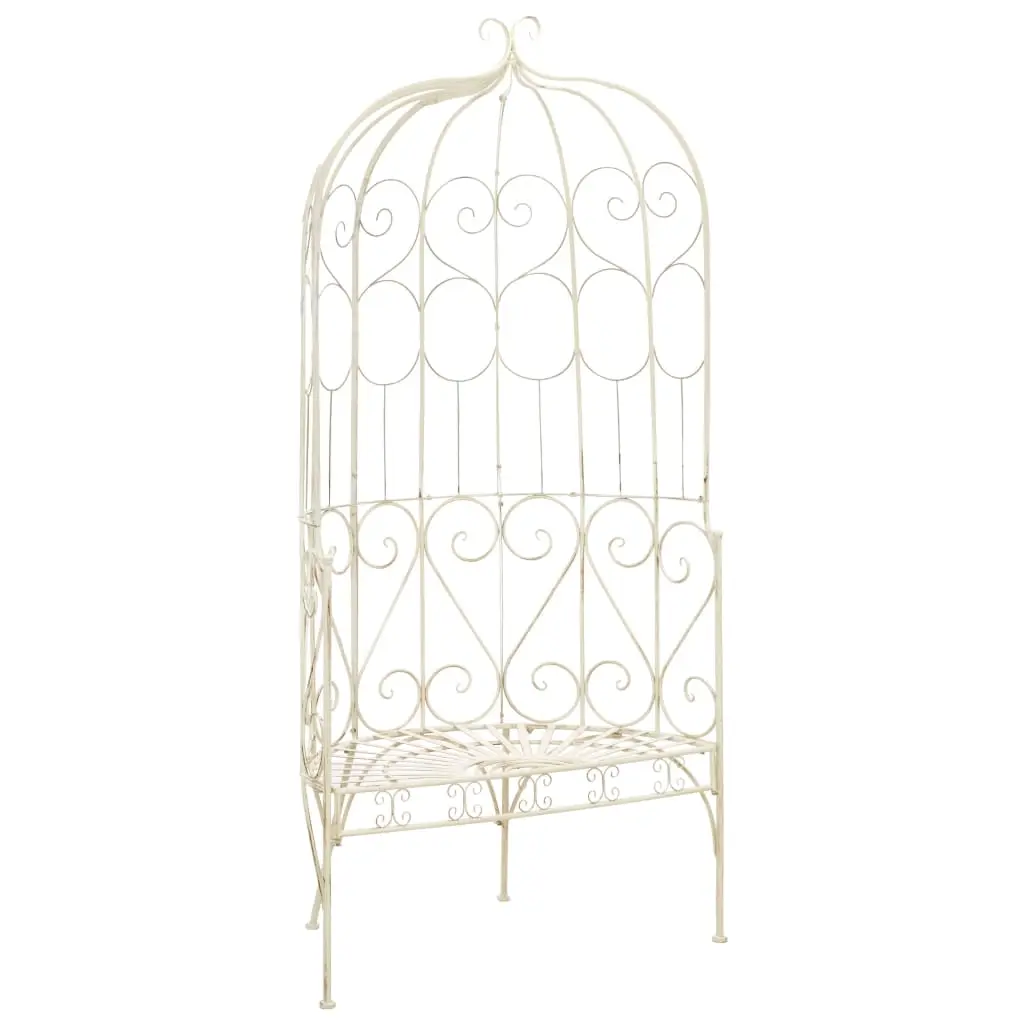 Garden Bench 95 cm Iron Antique White 45432 - Furniture