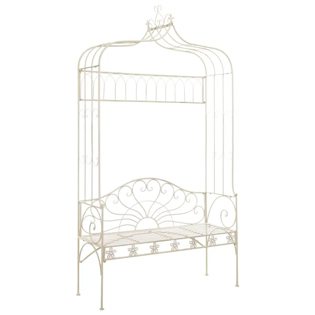 Garden Bench 122 cm Iron Antique White 45434 - Furniture