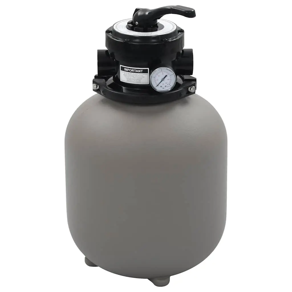 Pool Sand Filter with 4 Position Valve Grey 350 mm 91725 - Home & Garden