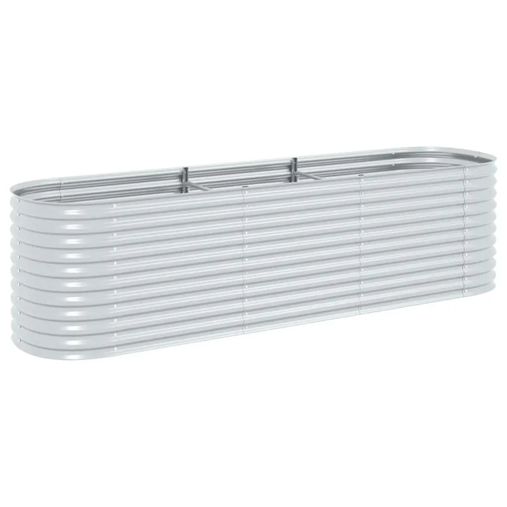 Garden Raised Bed 320x80x81 cm Galvanised Steel Silver 45512 - Home & Garden
