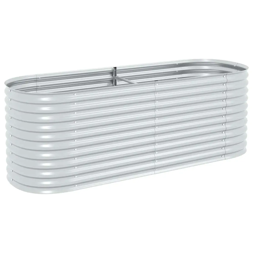 Garden Raised Bed 240x80x81 cm Galvanised Steel Silver 45513 - Home & Garden