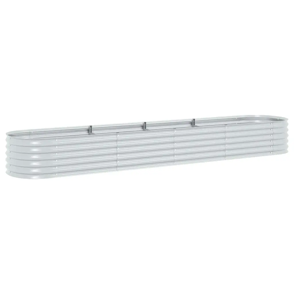 Garden Raised Bed 400x80x44 cm Galvanised Steel Silver 45516 - Home & Garden