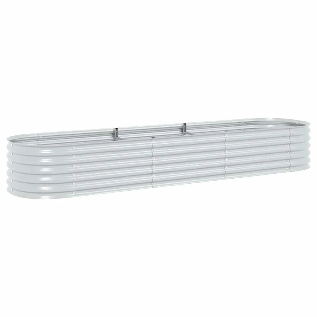 Garden Raised Bed 320x80x44 cm Galvanised Steel Silver 45517 - Home & Garden