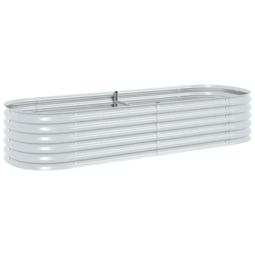 Garden Raised Bed 240x80x44 cm Galvanised Steel Silver 45518 - Home & Garden