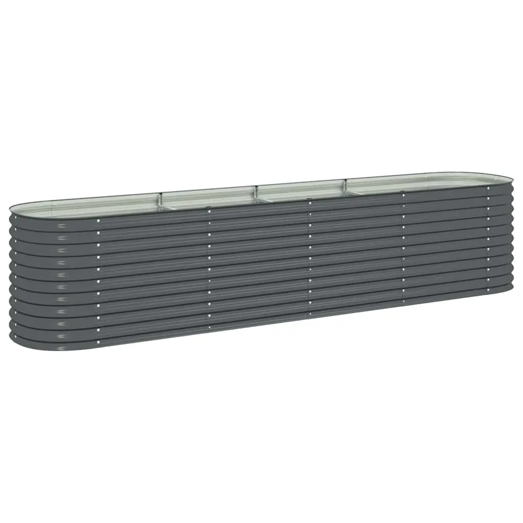 Garden Raised Bed 400x80x81 cm Galvanised Steel Grey 45521 - Home & Garden
