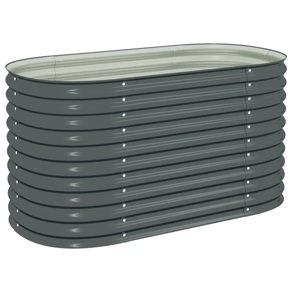 Garden Raised Bed 160x80x81 cm Galvanised Steel Grey 45524 - Home & Garden