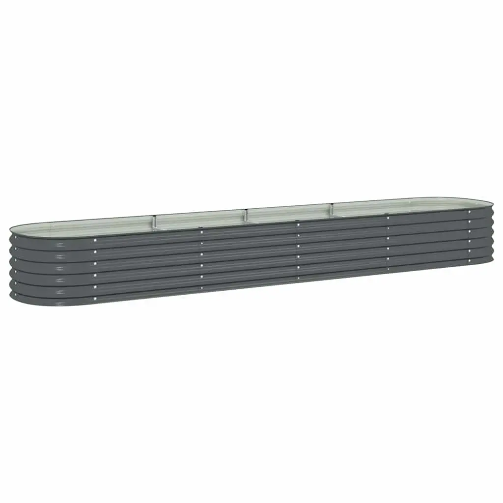 Garden Raised Bed 400x80x44 cm Galvanised Steel Grey 45526 - Home & Garden