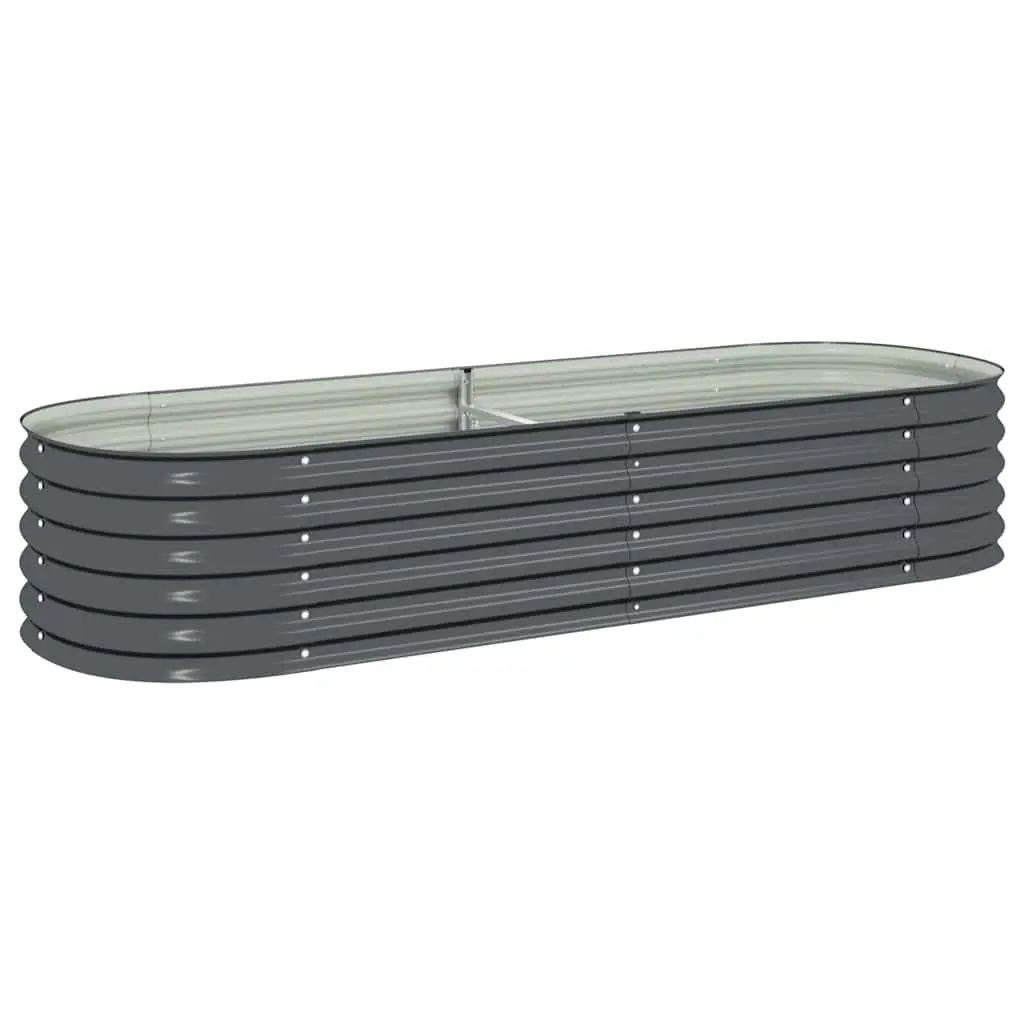Garden Raised Bed 240x80x44 cm Galvanised Steel Grey 45528 - Home & Garden