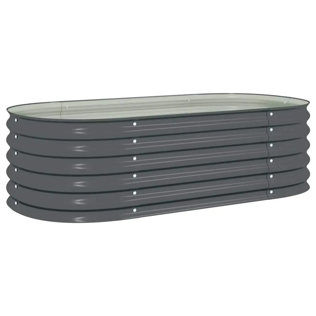 Garden Raised Bed 160x80x44 cm Galvanised Steel Grey 45529 - Home & Garden