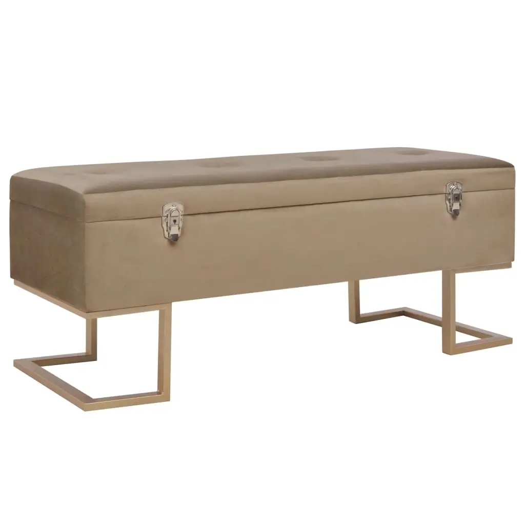 Bench with Storage Compartment 105 cm Beige Velvet 247574 - Furniture