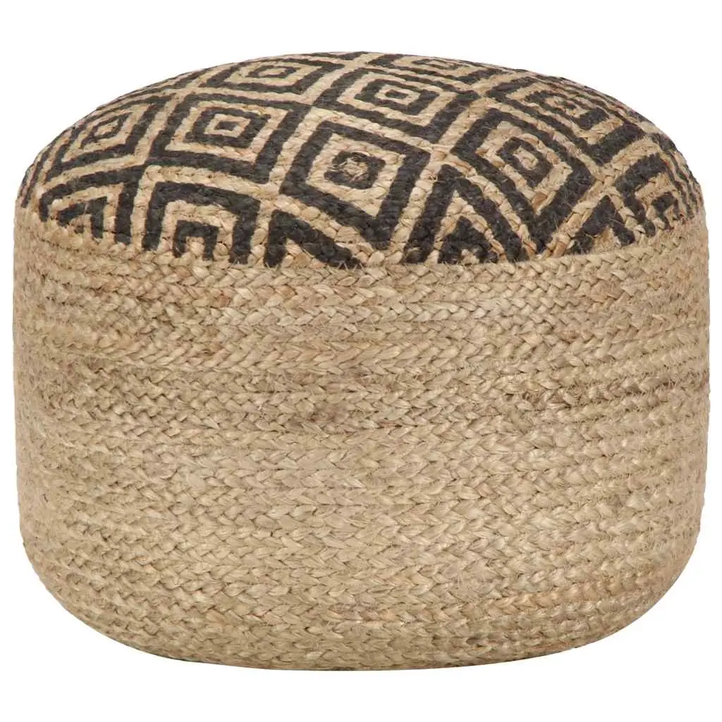 Handmade Pouffe Black 45x30 cm Jute 248086 - Furniture