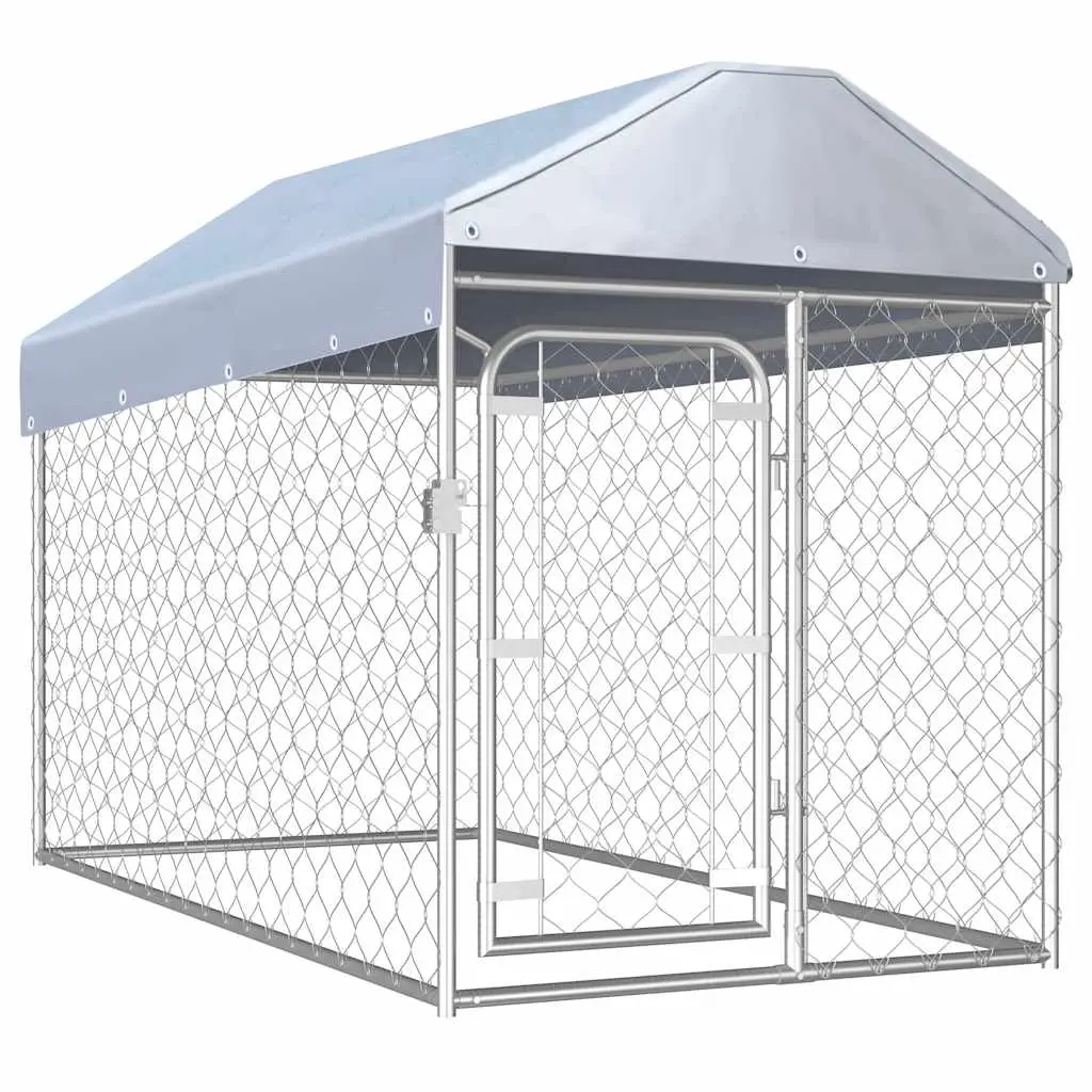 Outdoor Dog Kennel with Roof 200x100x125 cm 144492 - Pets