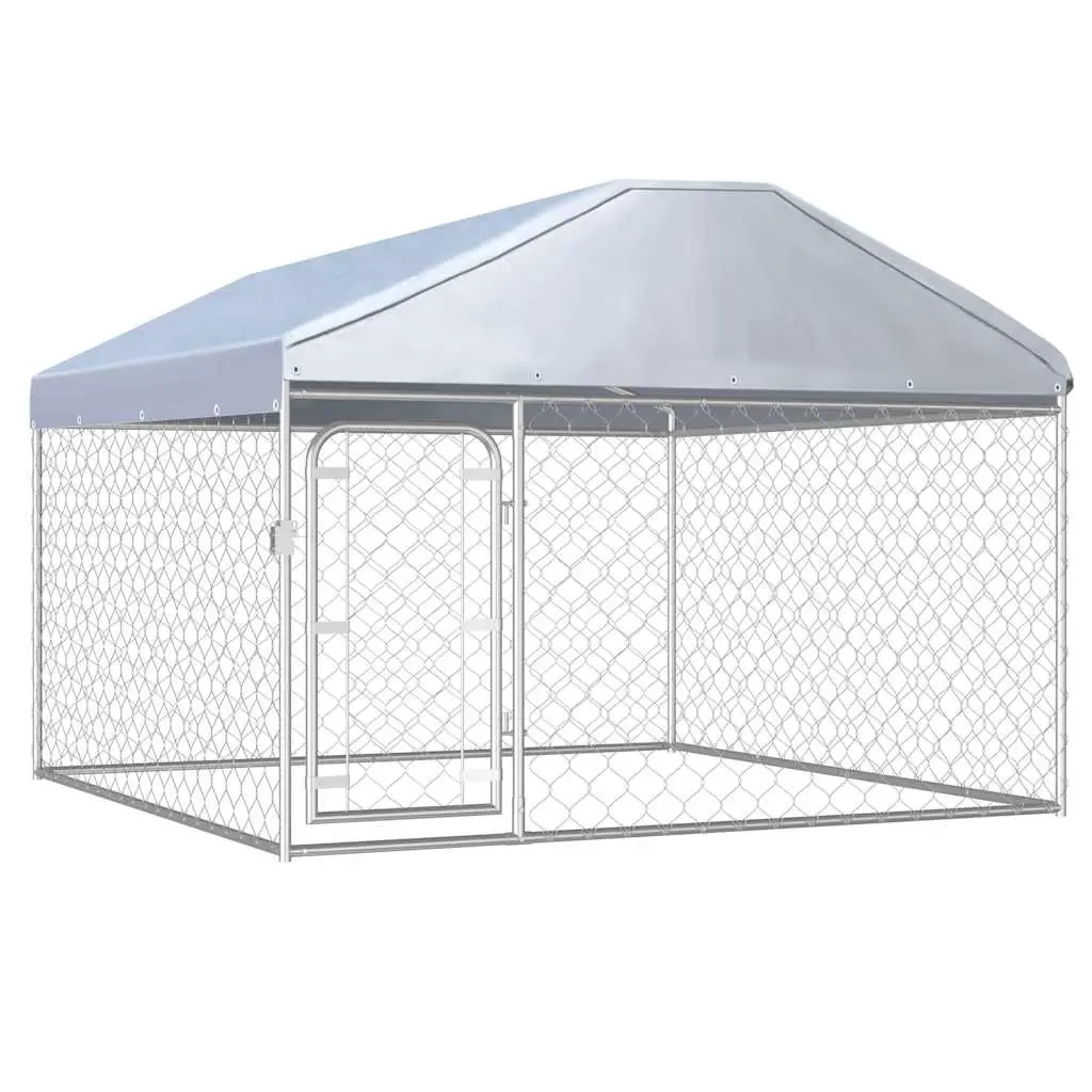 Outdoor Dog Kennel with Roof 200x200x135 cm 144493 - Pets