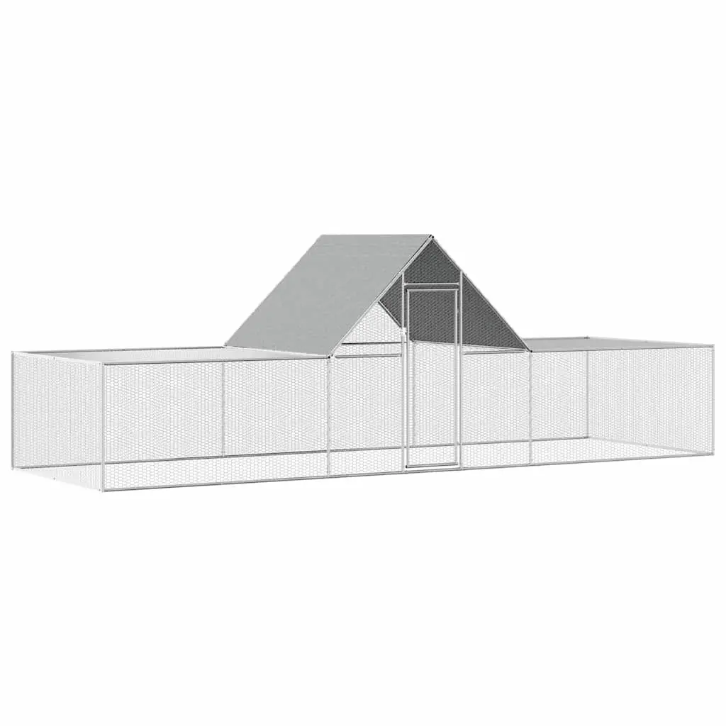 Chicken Coop 6x2x2 m Galvanised Steel 144562 - Pets