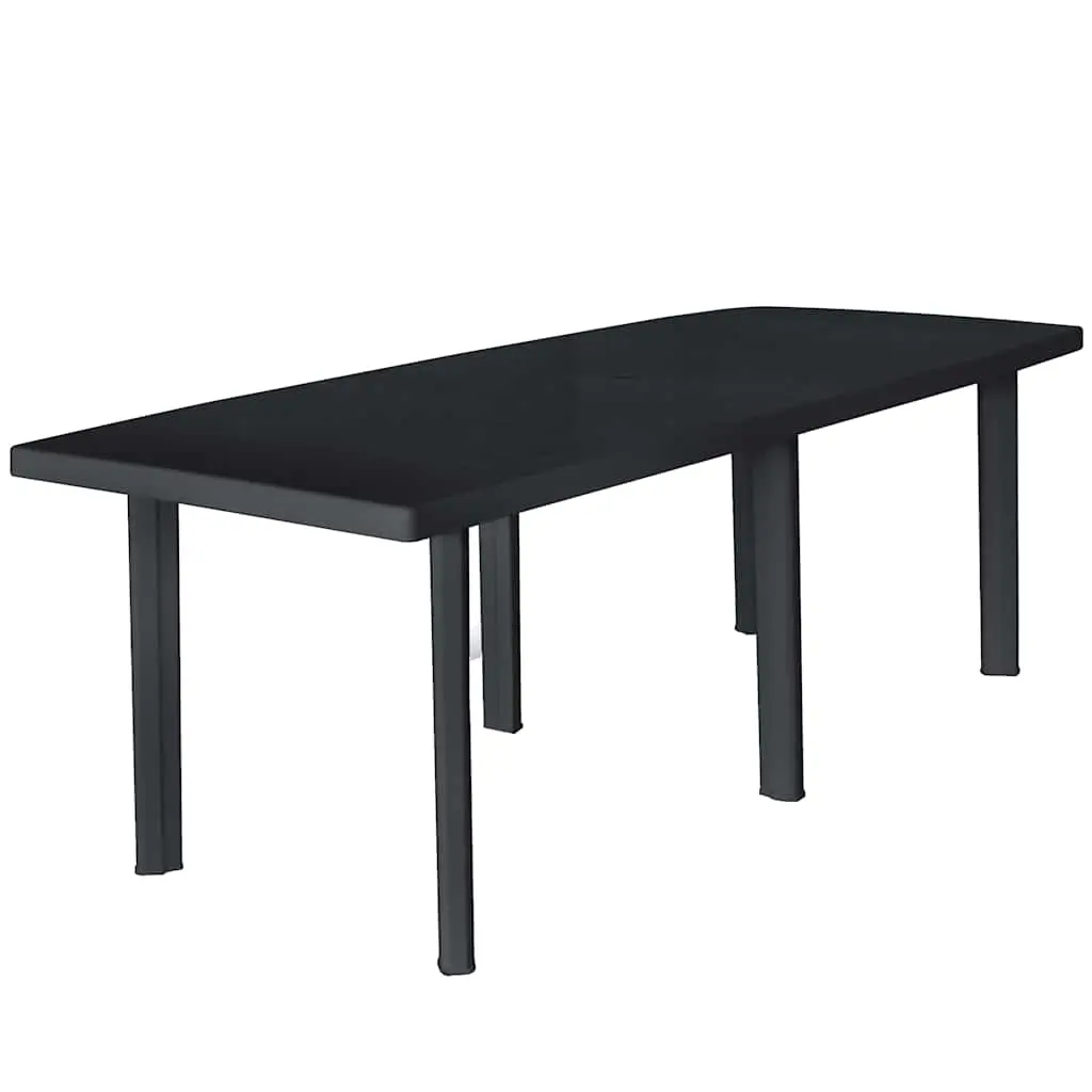 Garden Table Anthracite 216x90x72 cm Plastic 45597 - Furniture