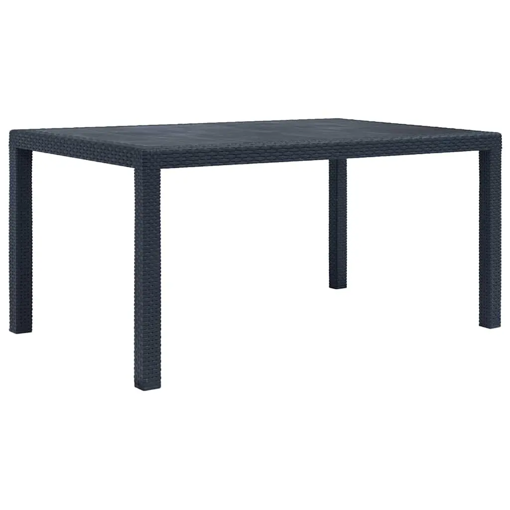 Garden Table Anthracite 150x90x72 cm Plastic Rattan Look 45605 - Up to 65% off Outdoor Furniture