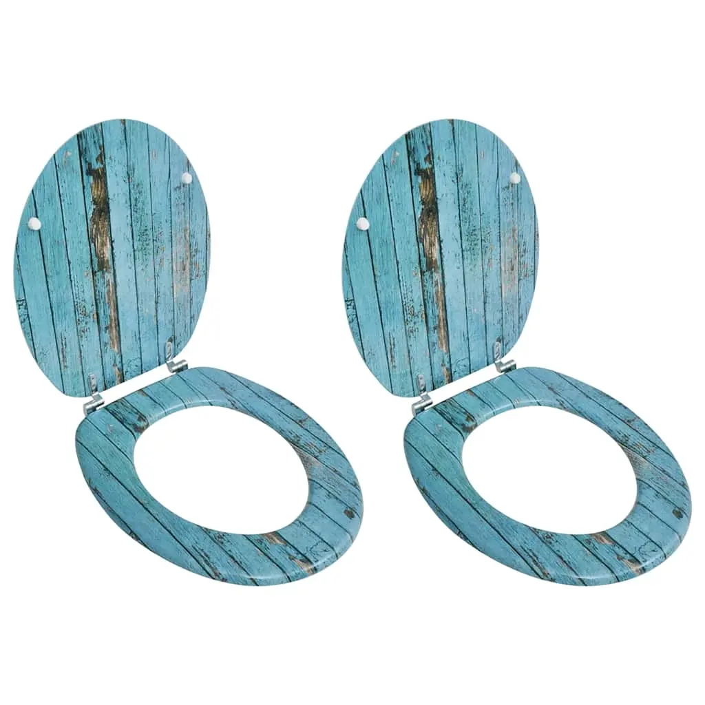 Toilet Seats with Lids 2 pcs MDF Old Wood 275913 - Hardware