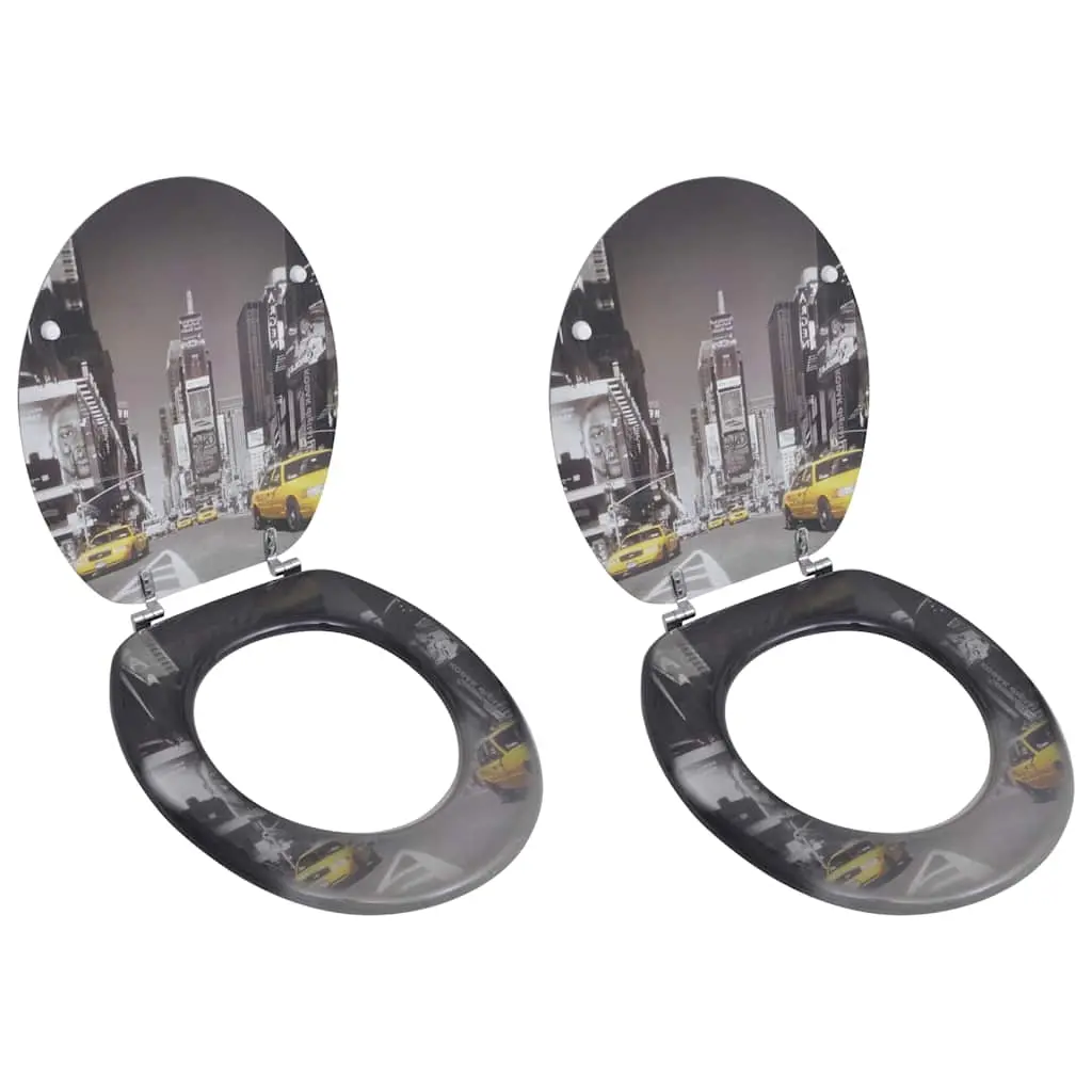Toilet Seats with Lids 2 pcs MDF New York 275915 - Hardware