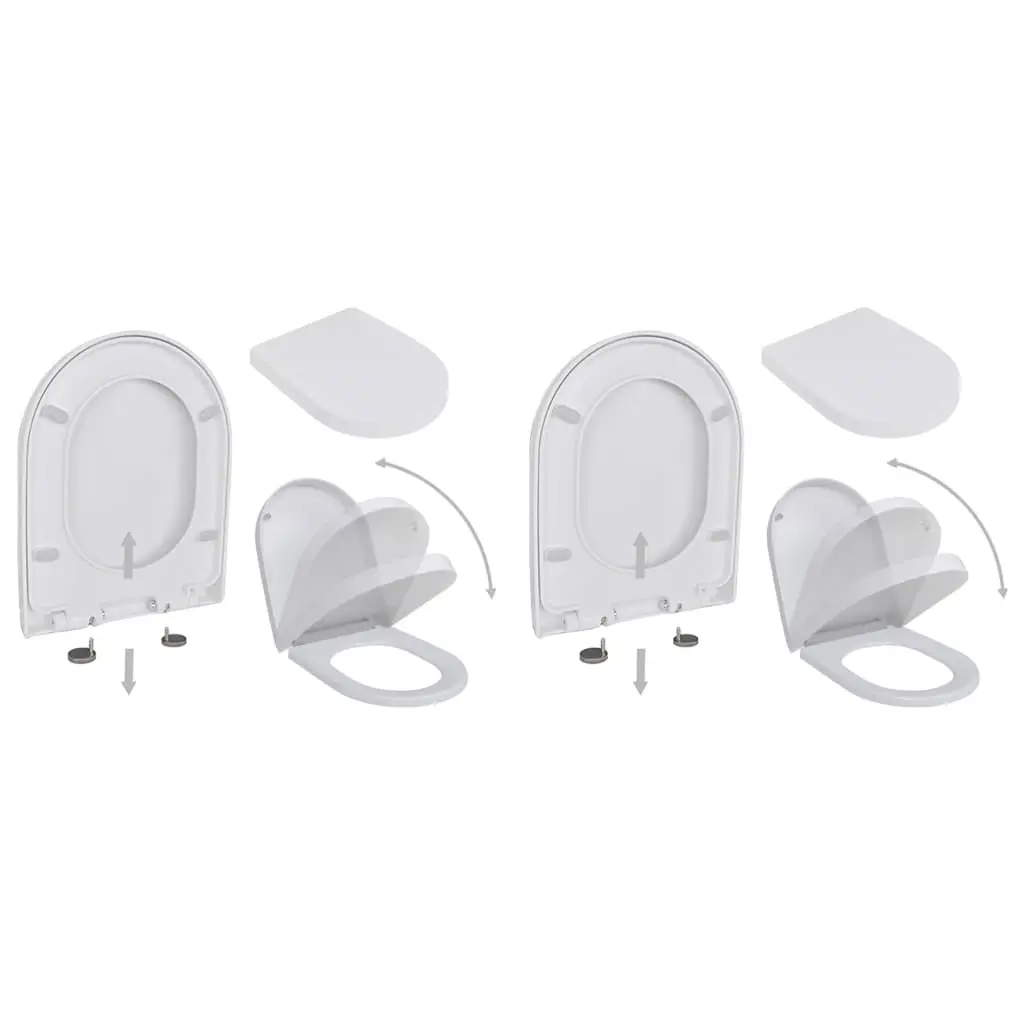 Toilet Seats with Soft Close Lids 2 pcs Plastic White 275930 - Hardware