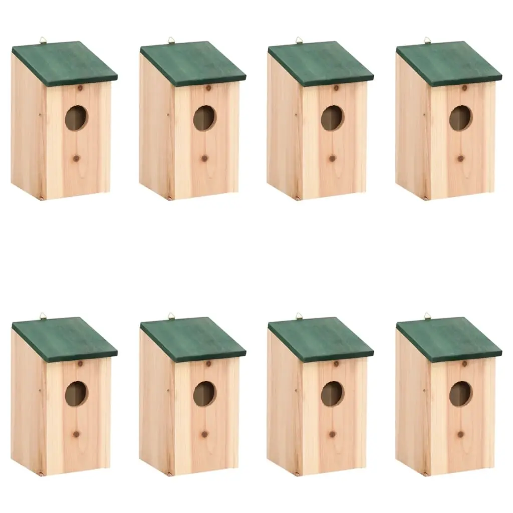 Bird Houses 8 pcs Wood 12x12x22 cm 276006 - Home & Garden