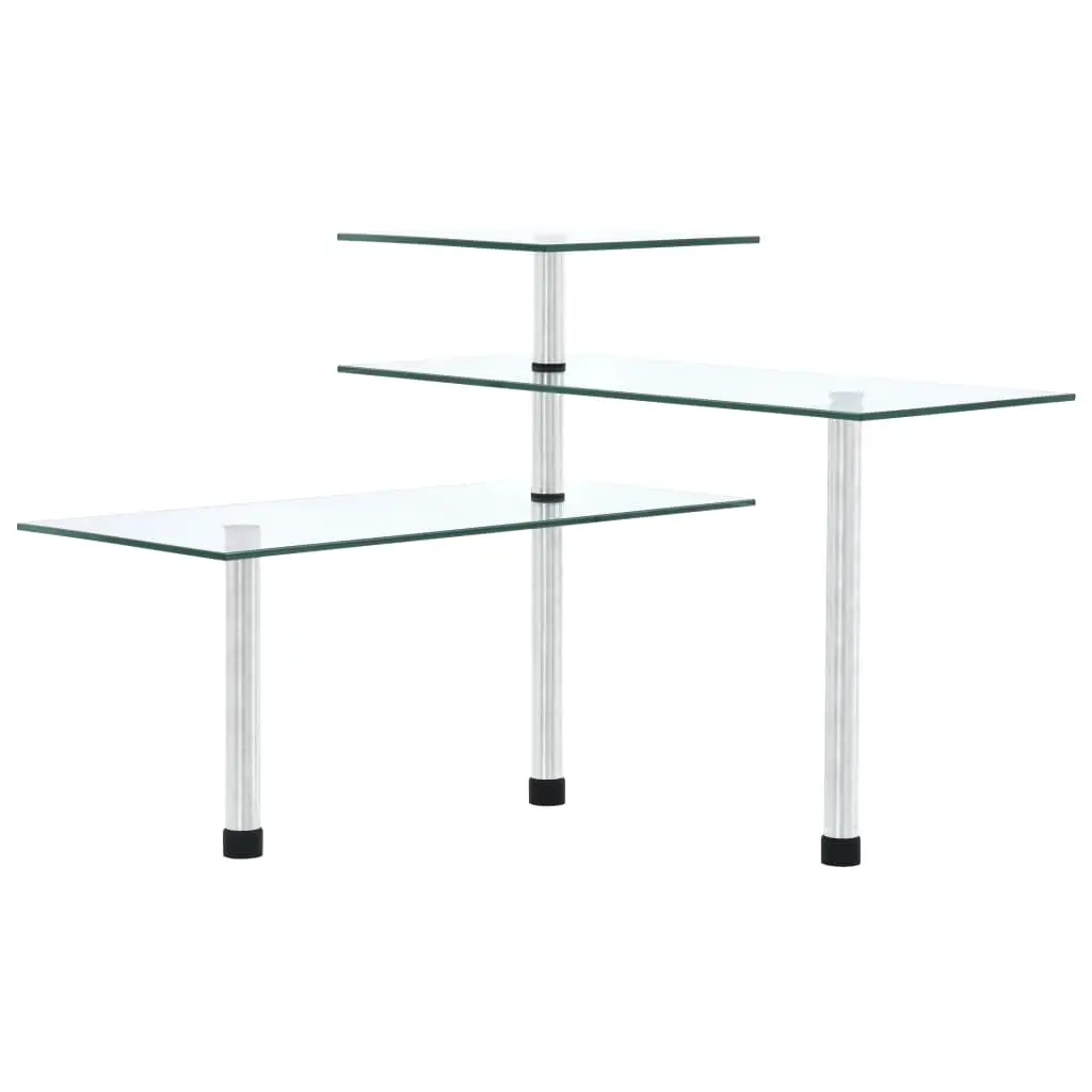 3-Tier Corner Kitchen Shelf Tempered Glass 249502