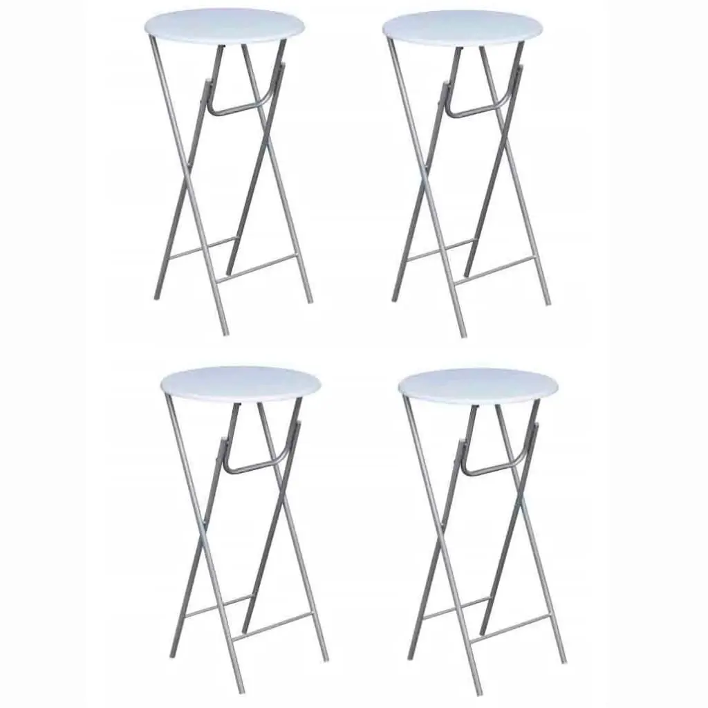 Bar Tables 4 pcs with MDF Tabletop White 60650 - Furniture