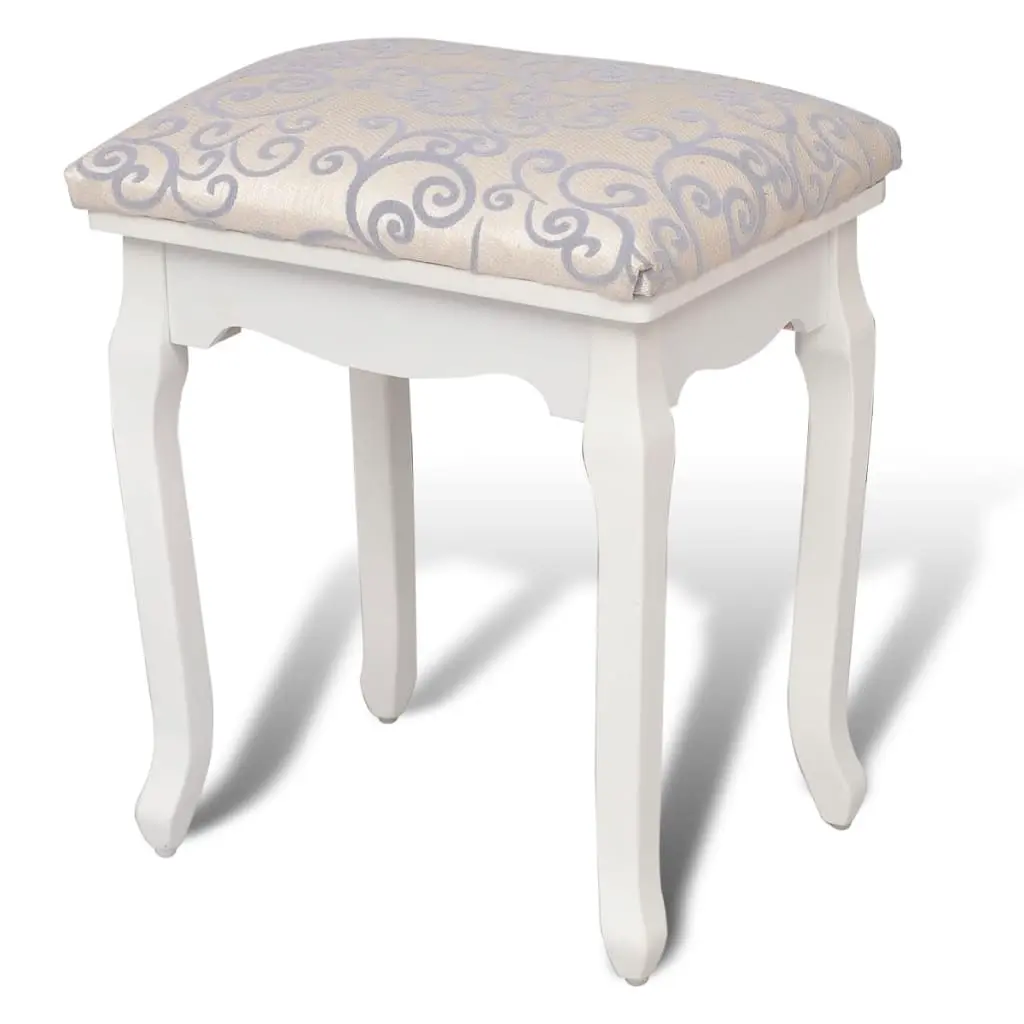 Dressing Stool Warm White Fabric 240316 - Furniture