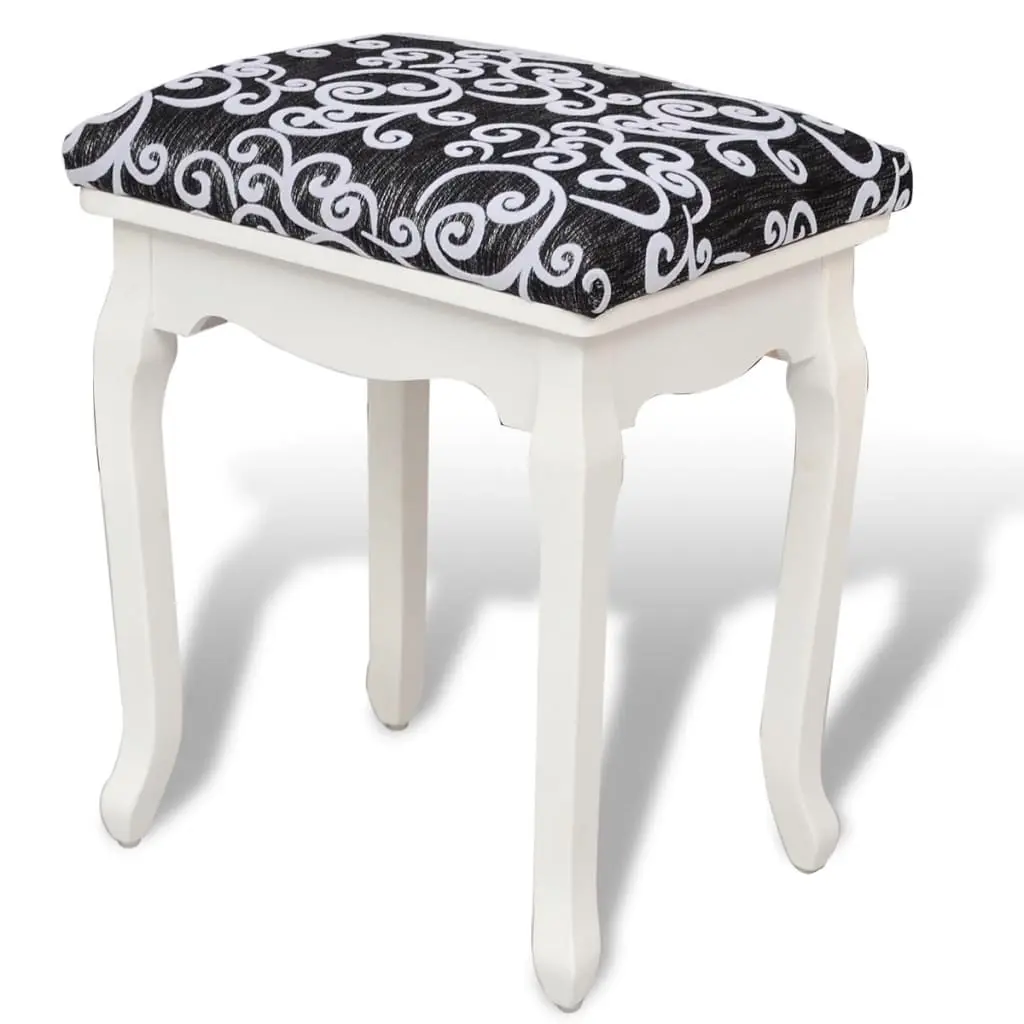 Dressing Stool Black Fabric 240317 - Furniture