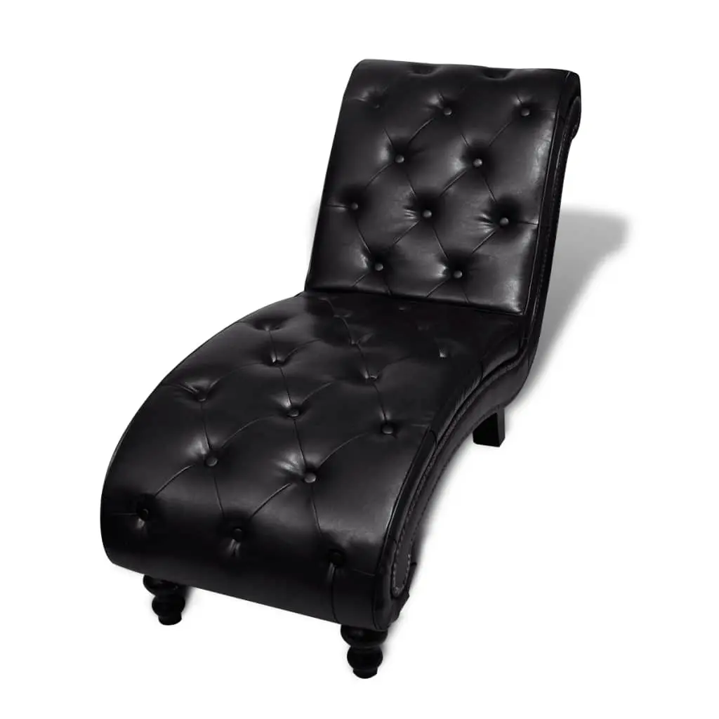 Chaise Longue Brown Faux Leather 240407 - Furniture