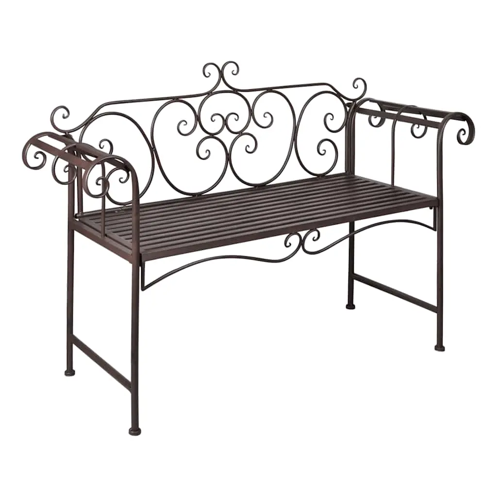 Garden Bench 132 cm Steel Antique Brown 40716 - Furniture