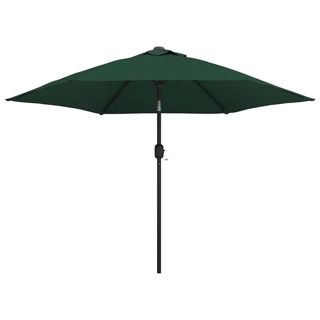 Garden Parasol Green 3m Steel Pole 40769 - Home & Garden
