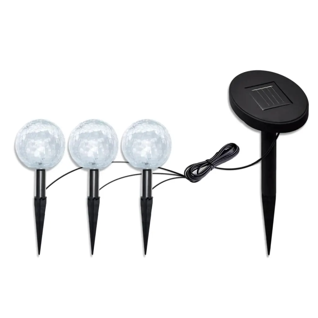Solar Bowl 3 LED Garden Lights with Spike Anchors & Solar Panel 40870 - Home & Garden