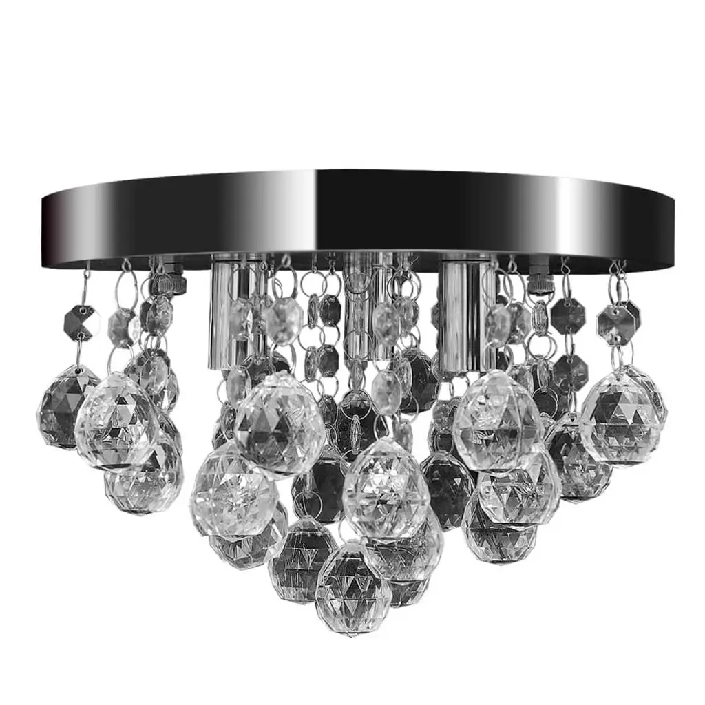 Pendant Ceiling Lamp Crystal Design Chandelier Chrome 240688 - Home & Garden
