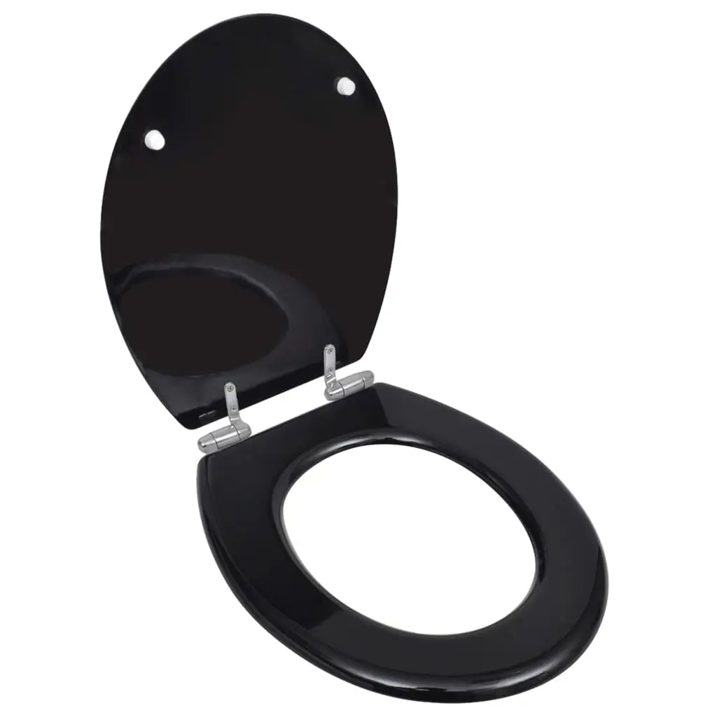 Toilet Seats with Soft Close Lids MDF Black 140799 - Hardware