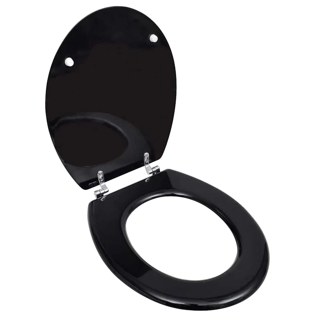 WC Toilet Seat MDF Lid Simple Design Black 140802 - Hardware