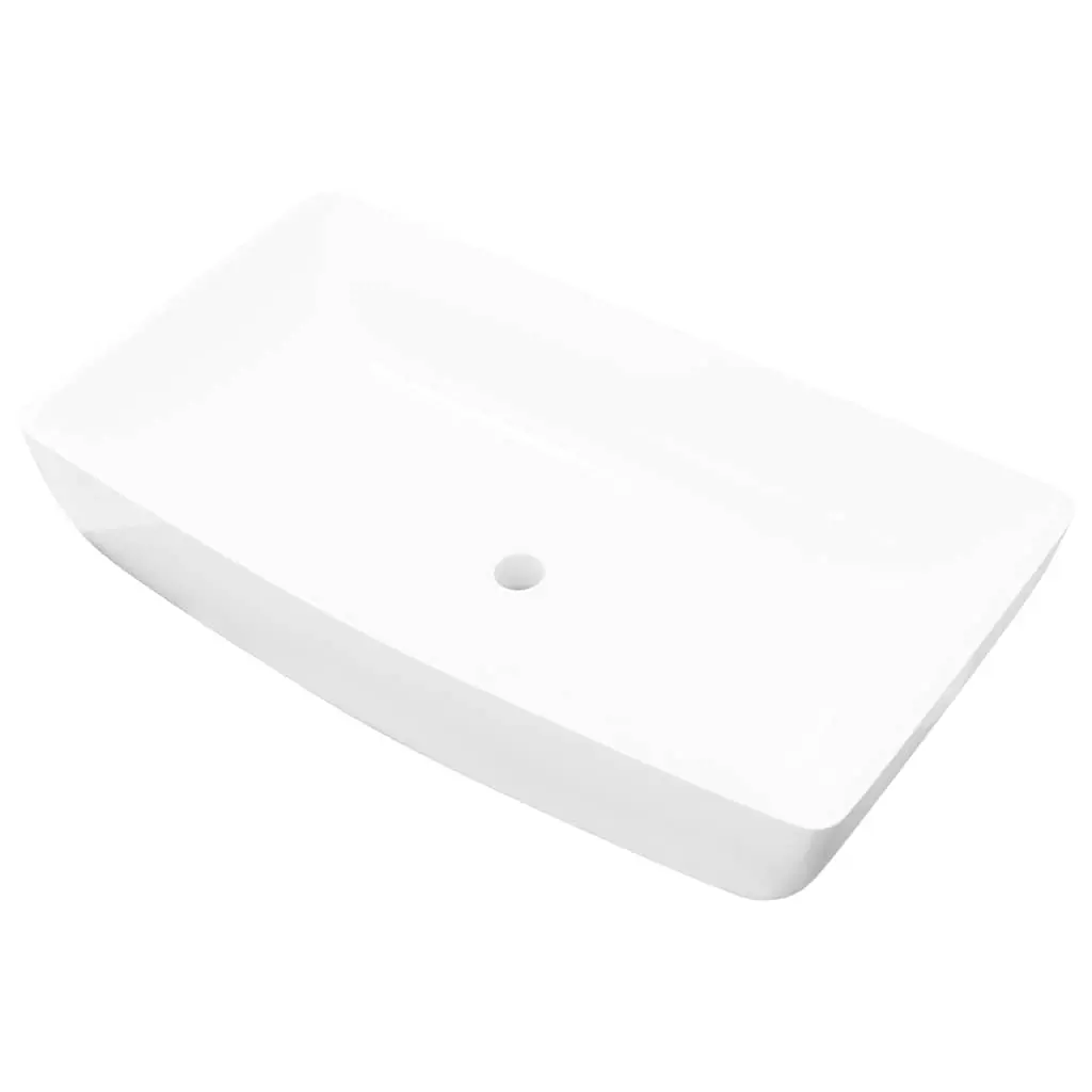 Luxury Ceramic Basin Rectangular Sink White 71 x 39 cm 140691 - Hardware