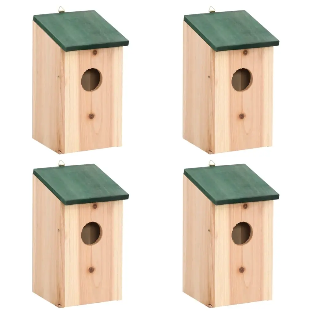 Bird House Nesting Box Wood 4 pcs 41012 - Home & Garden