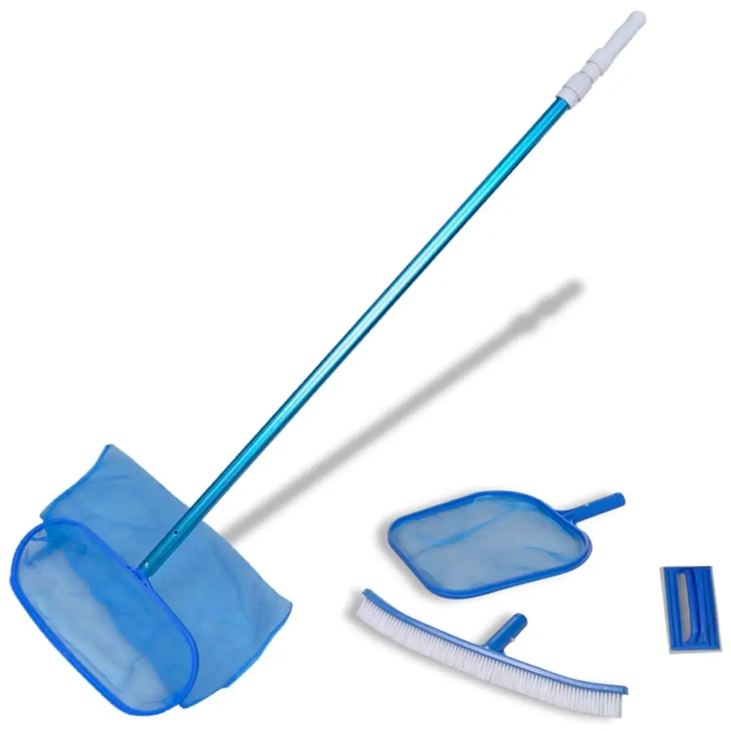 Pool Cleaning Set Brush 2 Leaf Skimmers 1 Telescopic Pole 90505 - Home & Garden