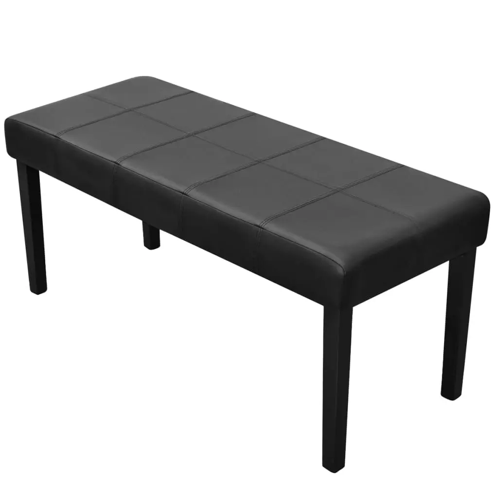 Black High Quality Artificial Leather Bench 241104 - Furniture