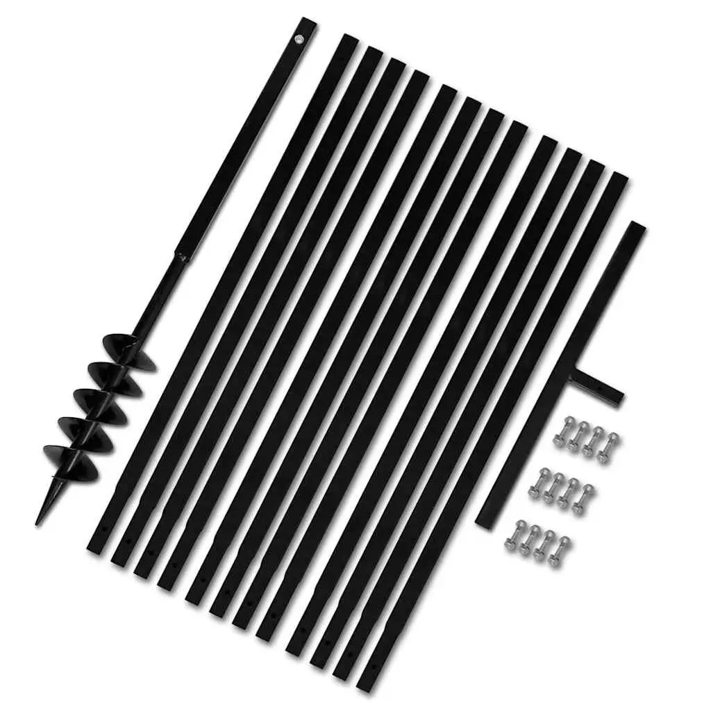 Ground Drill with Handle 100 mm with Extension Tube 13 m Steel 270521 - Hardware