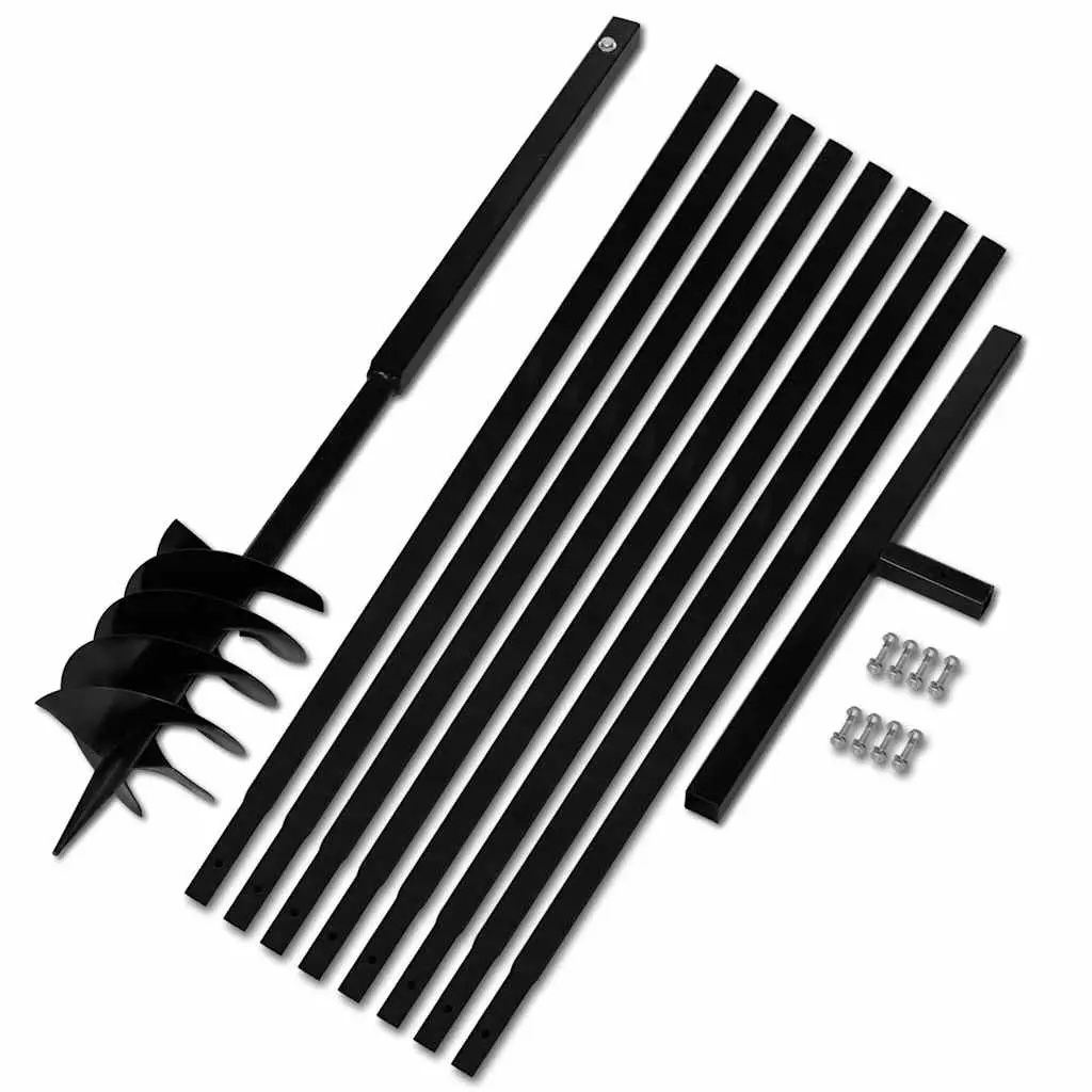 Ground Drill with Handle 180 mm with Extension Tube 9 m Steel 270532 - Hardware