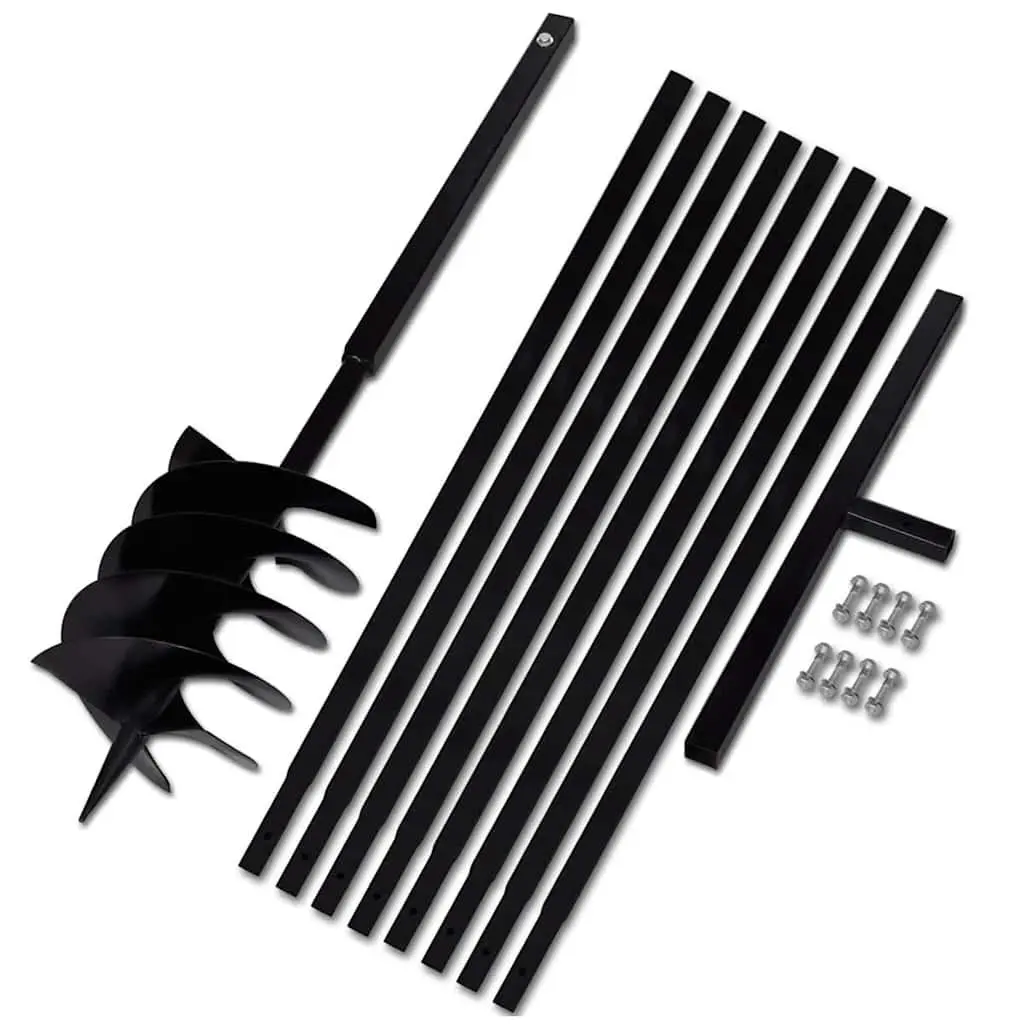 Ground Drill with Handle 200 mm with Extension Tube 9 m Steel 270536 - Hardware