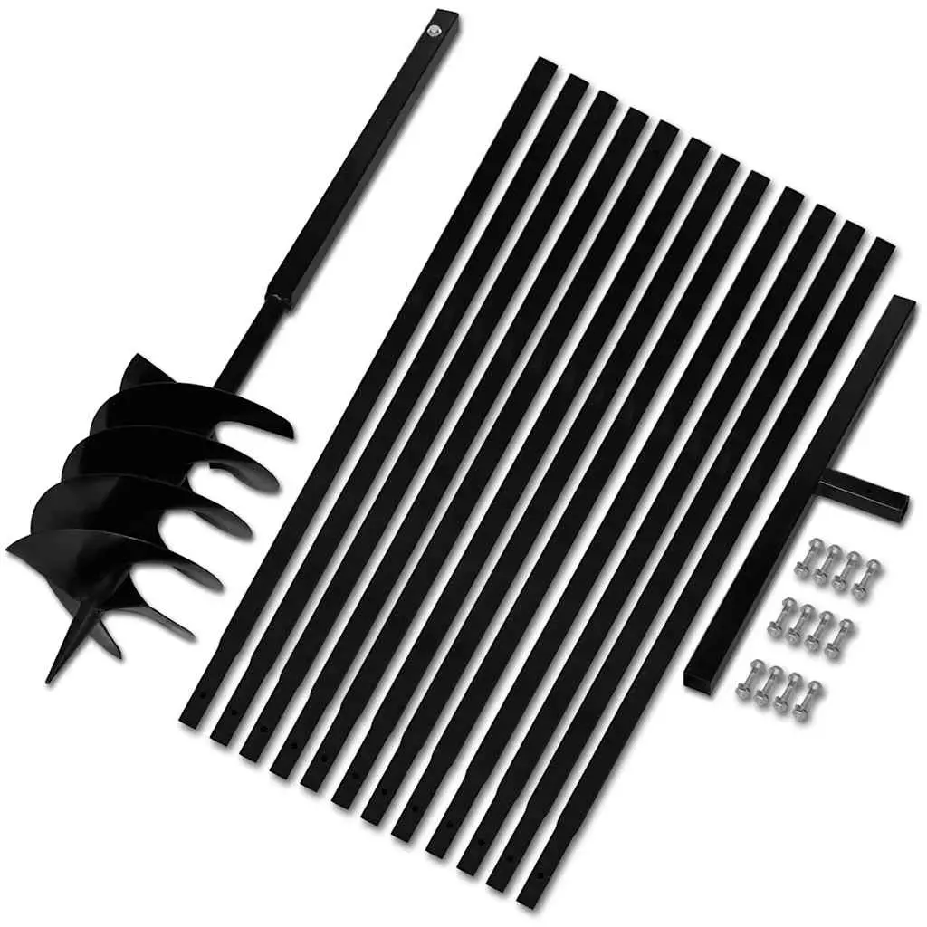 Ground Drill with Handle 200 mm with Extension Tube 13 m Steel 270537 - Hardware