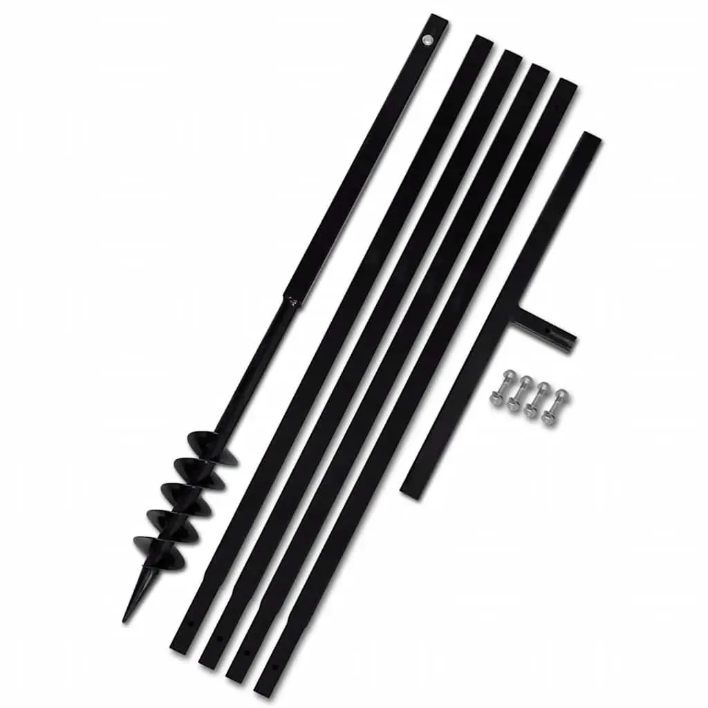 Ground Drill with Handle 80 mm with Extension Tube 5 m Steel 270539 - Hardware
