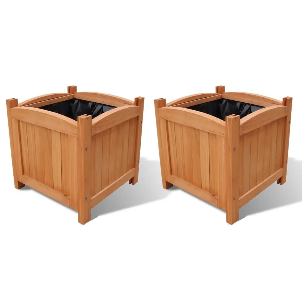 Wooden Raised Bed 30 x 30 x 30 cm Set of 2 41301 - Home & Garden