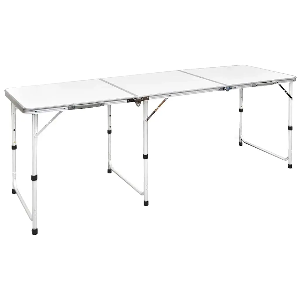 Foldable Camping Table Height Adjustable Aluminium 180 x 60 cm 41326 - Sports & Outdoor